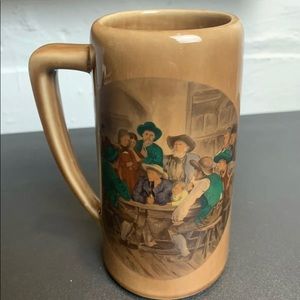 Made in the USA - Vintage Ceramic Beer Mug “Bar Scene”